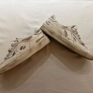 Golden Goose Men’s Stardan Low-Top Sneakers (White on White) - Men’s 13US/46EU
